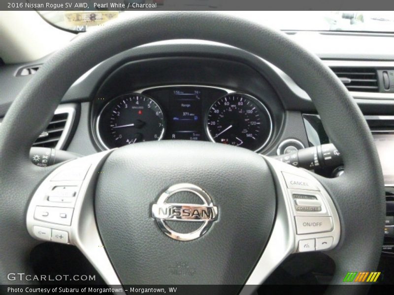 Pearl White / Charcoal 2016 Nissan Rogue SV AWD