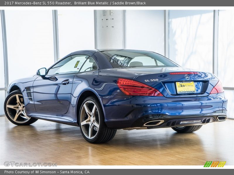Brilliant Blue Metallic / Saddle Brown/Black 2017 Mercedes-Benz SL 550 Roadster