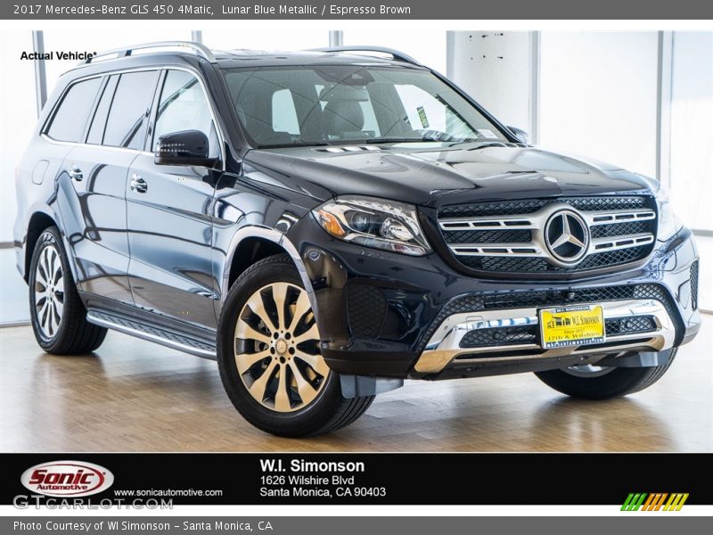 Lunar Blue Metallic / Espresso Brown 2017 Mercedes-Benz GLS 450 4Matic