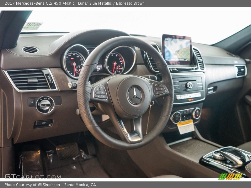 Lunar Blue Metallic / Espresso Brown 2017 Mercedes-Benz GLS 450 4Matic