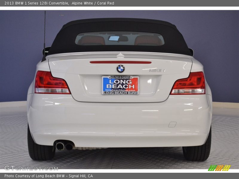 Alpine White / Coral Red 2013 BMW 1 Series 128i Convertible