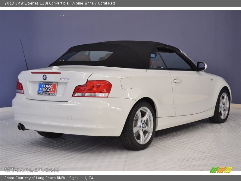 Alpine White / Coral Red 2013 BMW 1 Series 128i Convertible