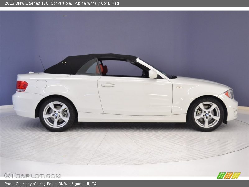 Alpine White / Coral Red 2013 BMW 1 Series 128i Convertible