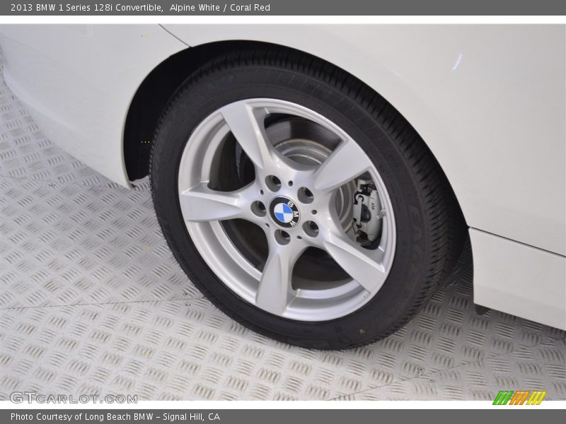 Alpine White / Coral Red 2013 BMW 1 Series 128i Convertible
