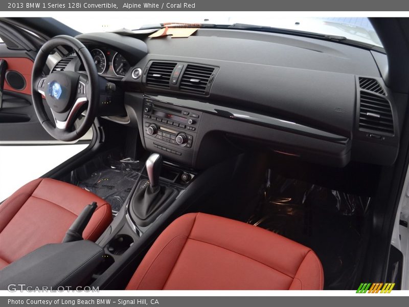 Alpine White / Coral Red 2013 BMW 1 Series 128i Convertible