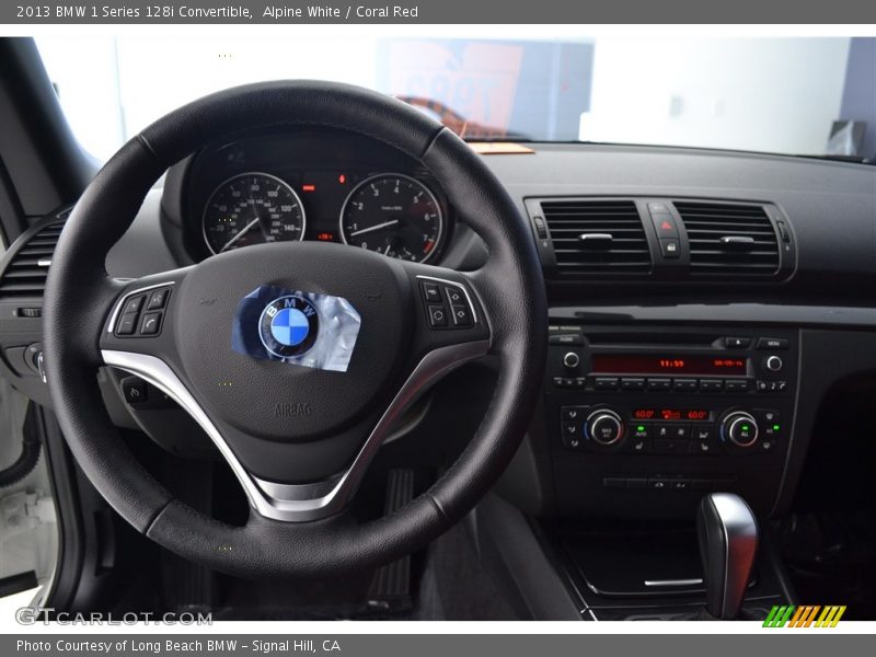 Alpine White / Coral Red 2013 BMW 1 Series 128i Convertible