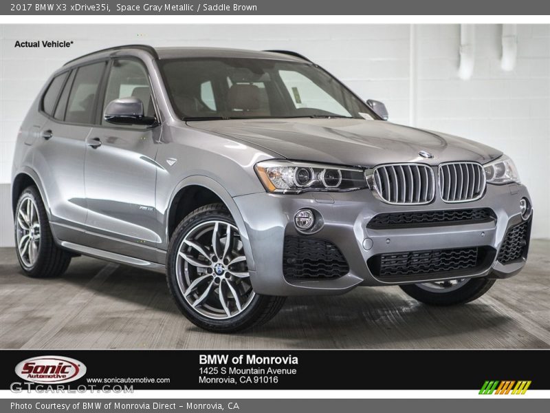 Space Gray Metallic / Saddle Brown 2017 BMW X3 xDrive35i