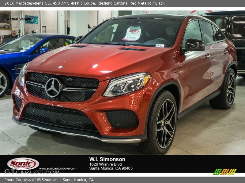designo Cardinal Red Metallic / Black 2016 Mercedes-Benz GLE 450 AMG 4Matic Coupe