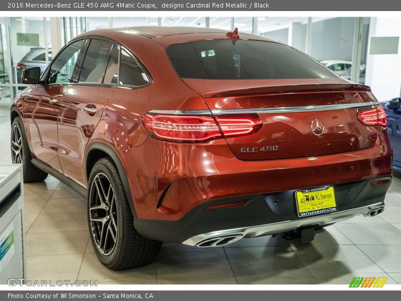 designo Cardinal Red Metallic / Black 2016 Mercedes-Benz GLE 450 AMG 4Matic Coupe