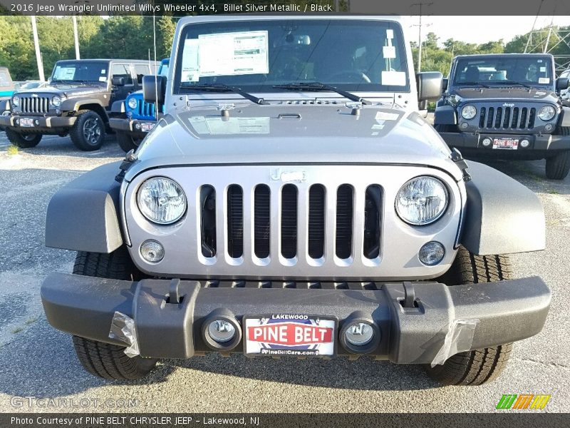 Billet Silver Metallic / Black 2016 Jeep Wrangler Unlimited Willys Wheeler 4x4