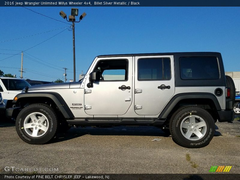 Billet Silver Metallic / Black 2016 Jeep Wrangler Unlimited Willys Wheeler 4x4