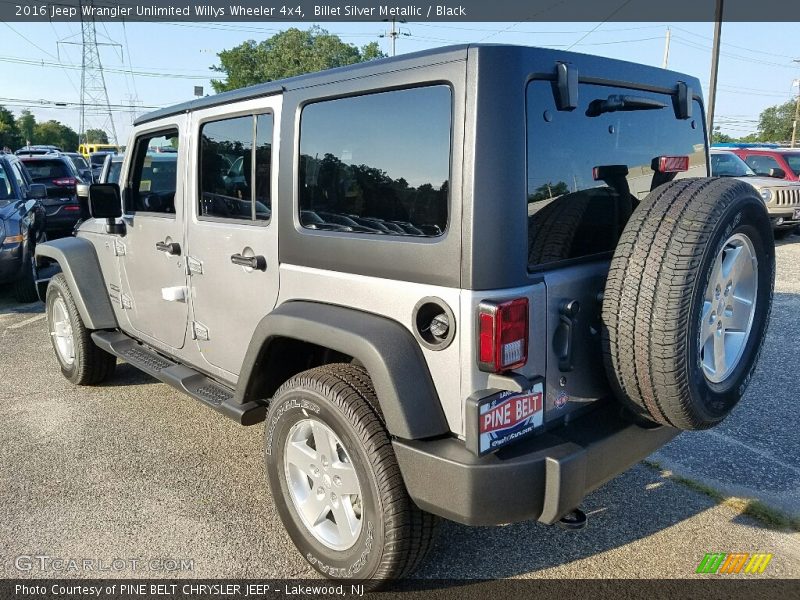 Billet Silver Metallic / Black 2016 Jeep Wrangler Unlimited Willys Wheeler 4x4