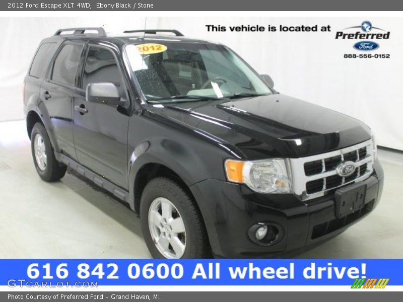 Ebony Black / Stone 2012 Ford Escape XLT 4WD