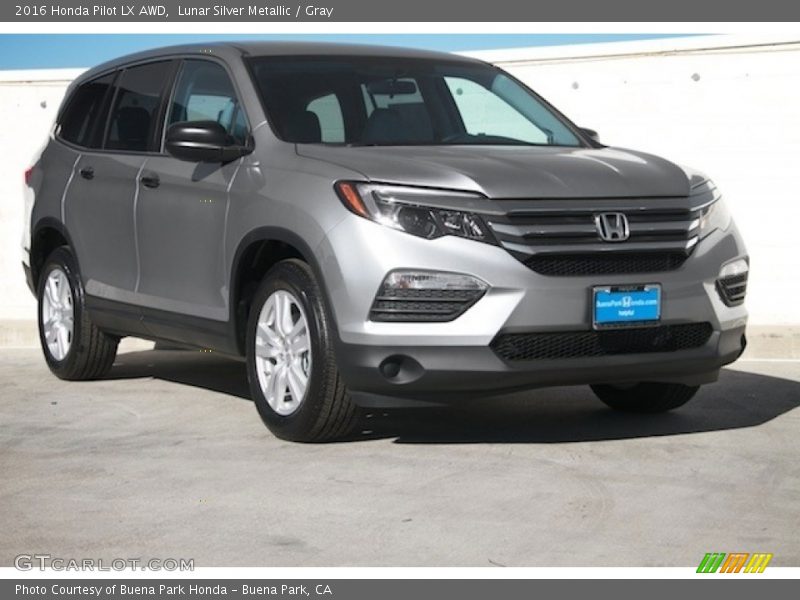 Lunar Silver Metallic / Gray 2016 Honda Pilot LX AWD