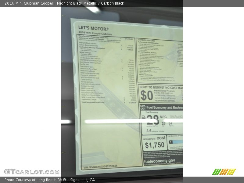 Midnight Black Metallic / Carbon Black 2016 Mini Clubman Cooper