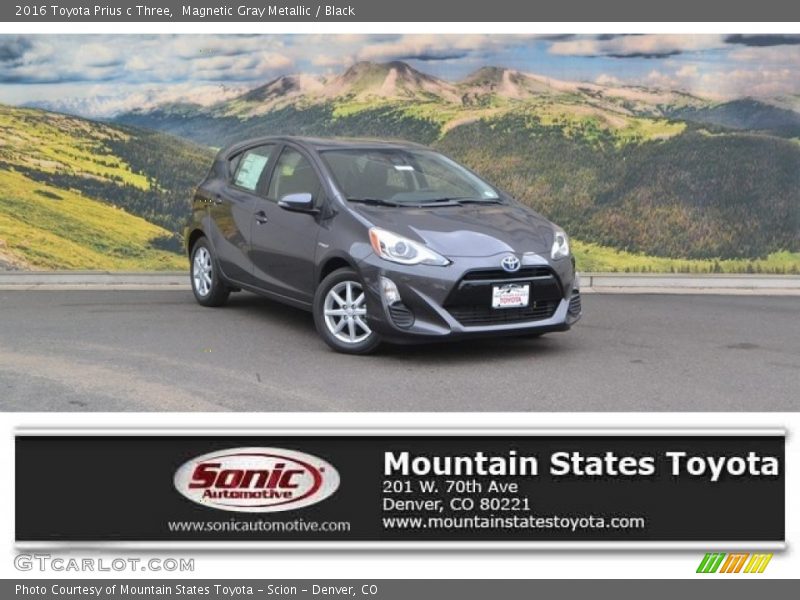 Magnetic Gray Metallic / Black 2016 Toyota Prius c Three