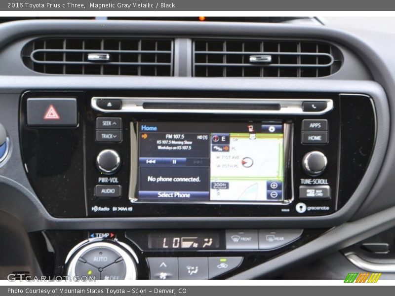 Magnetic Gray Metallic / Black 2016 Toyota Prius c Three