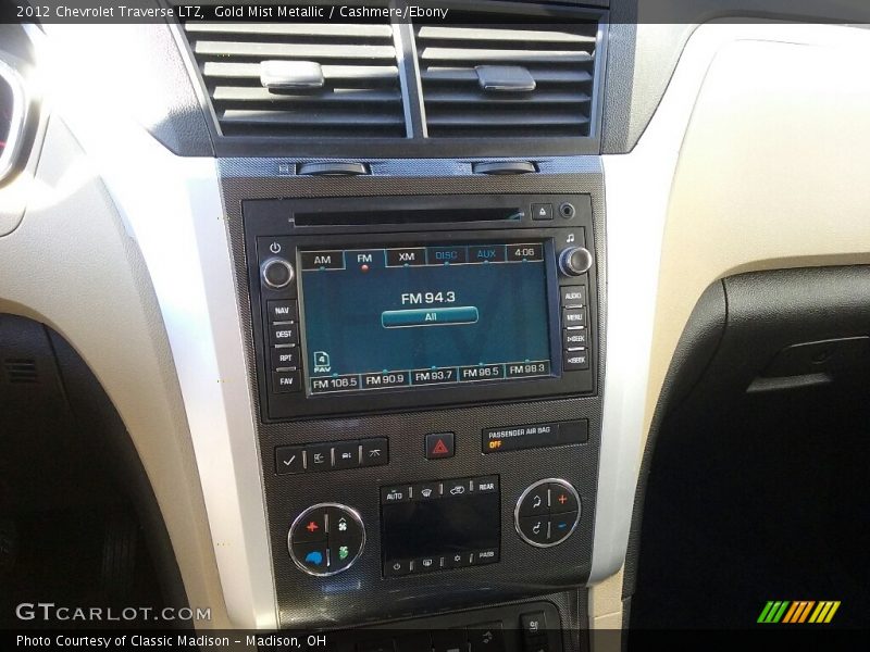 Gold Mist Metallic / Cashmere/Ebony 2012 Chevrolet Traverse LTZ