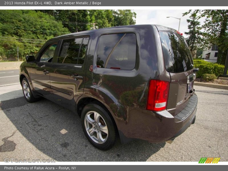 Dark Amber Metallic / Beige 2013 Honda Pilot EX-L 4WD