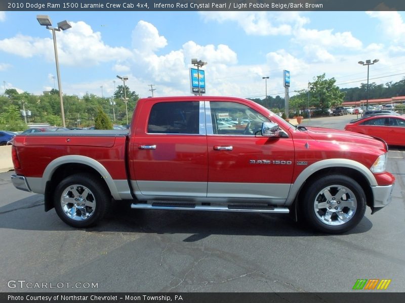 Inferno Red Crystal Pearl / Light Pebble Beige/Bark Brown 2010 Dodge Ram 1500 Laramie Crew Cab 4x4