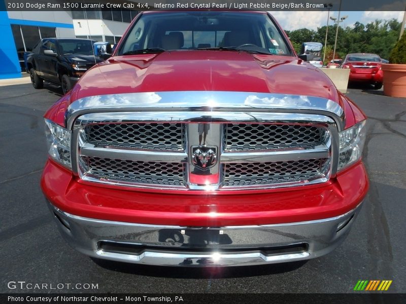 Inferno Red Crystal Pearl / Light Pebble Beige/Bark Brown 2010 Dodge Ram 1500 Laramie Crew Cab 4x4