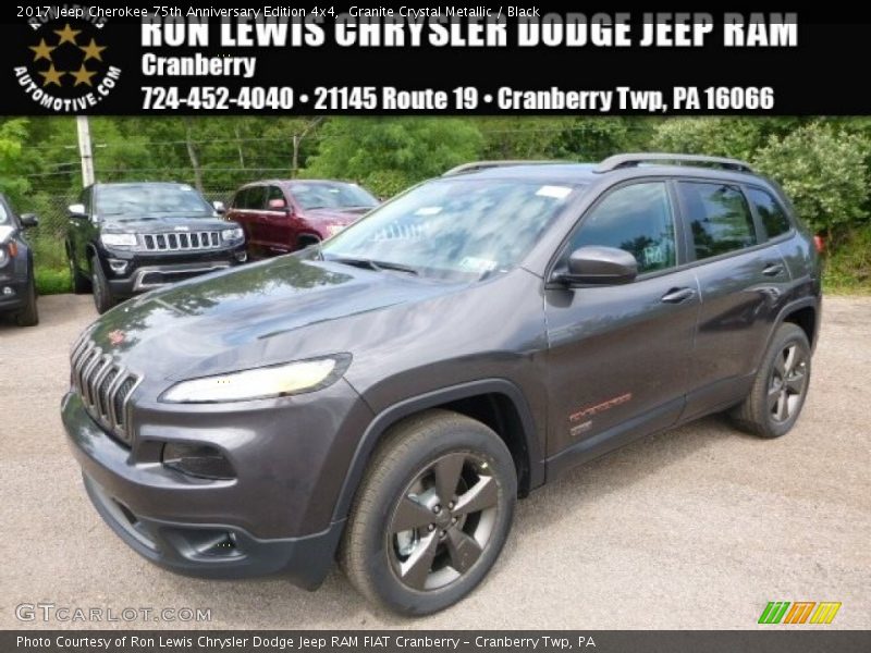 Granite Crystal Metallic / Black 2017 Jeep Cherokee 75th Anniversary Edition 4x4