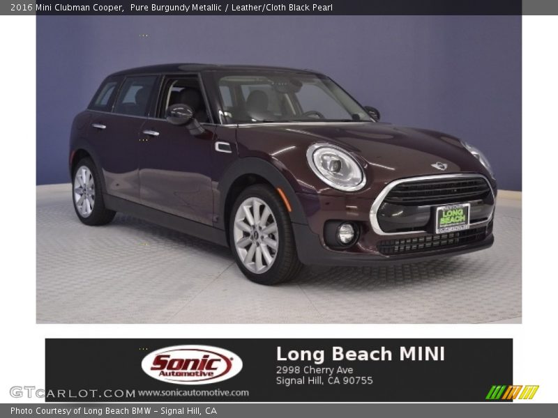 Pure Burgundy Metallic / Leather/Cloth Black Pearl 2016 Mini Clubman Cooper
