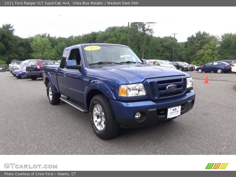 Vista Blue Metallic / Medium Dark Flint 2011 Ford Ranger XLT SuperCab 4x4