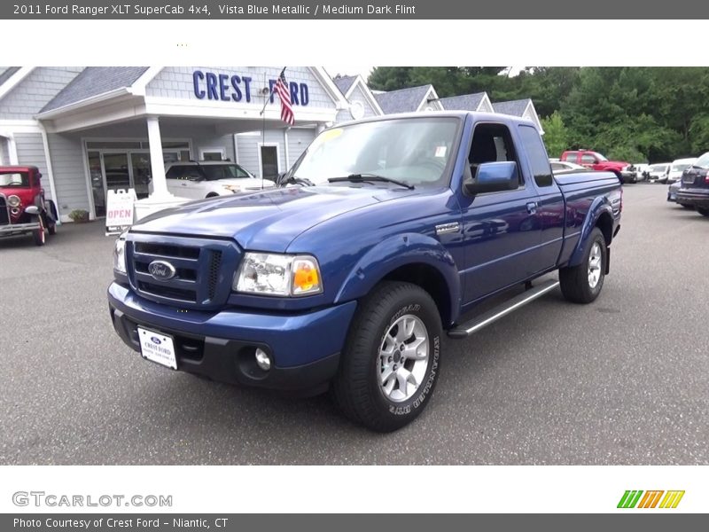 Vista Blue Metallic / Medium Dark Flint 2011 Ford Ranger XLT SuperCab 4x4