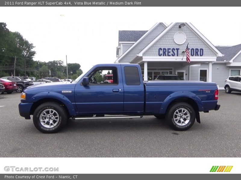 Vista Blue Metallic / Medium Dark Flint 2011 Ford Ranger XLT SuperCab 4x4