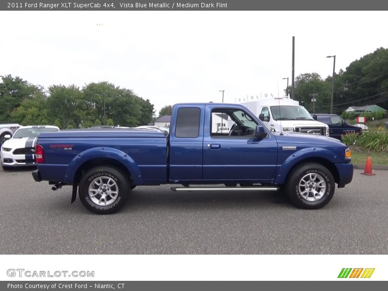 Vista Blue Metallic / Medium Dark Flint 2011 Ford Ranger XLT SuperCab 4x4