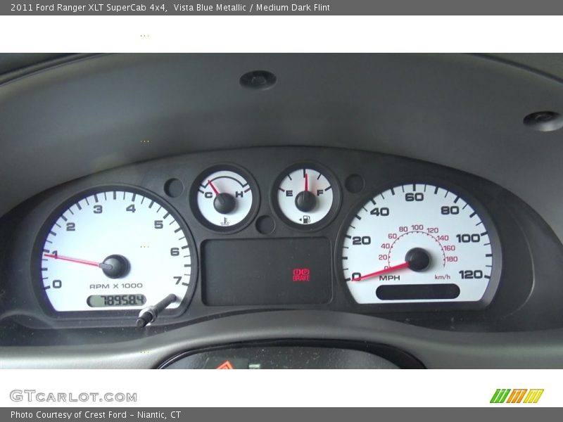 Vista Blue Metallic / Medium Dark Flint 2011 Ford Ranger XLT SuperCab 4x4