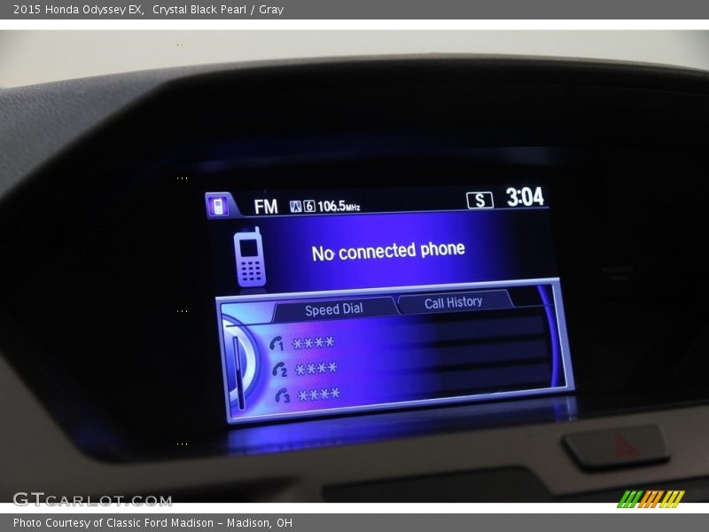 Crystal Black Pearl / Gray 2015 Honda Odyssey EX