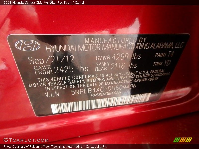 Venetian Red Pearl / Camel 2013 Hyundai Sonata GLS
