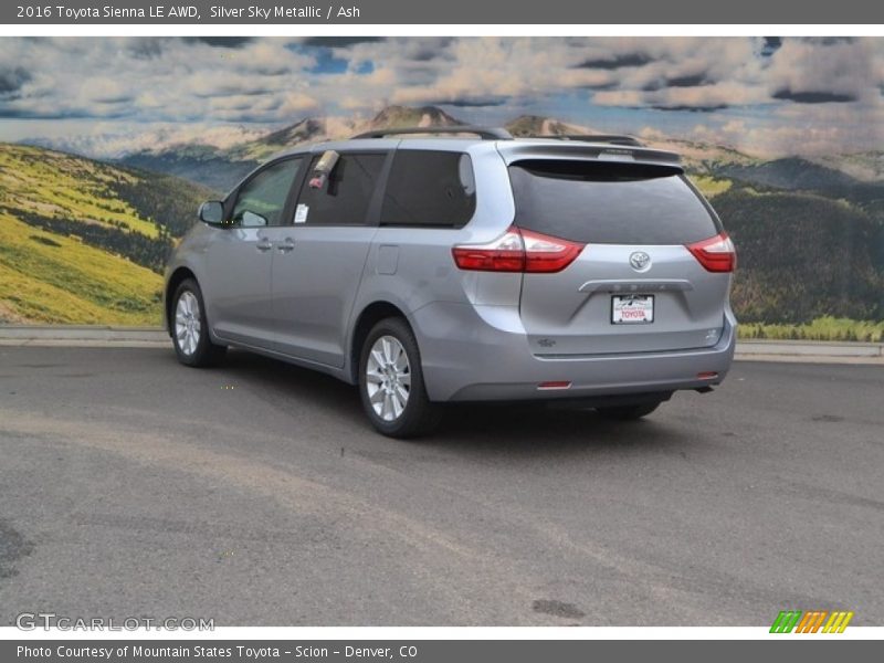 Silver Sky Metallic / Ash 2016 Toyota Sienna LE AWD