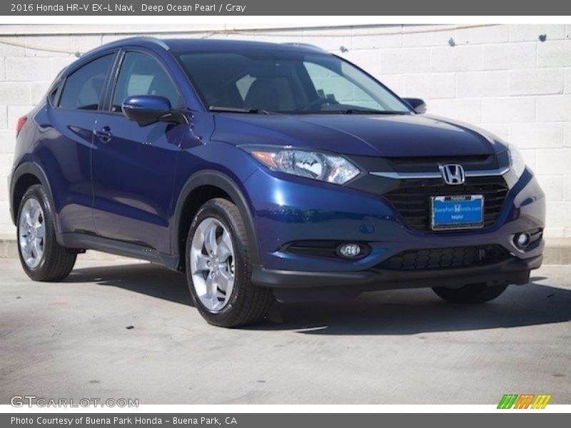 Deep Ocean Pearl / Gray 2016 Honda HR-V EX-L Navi