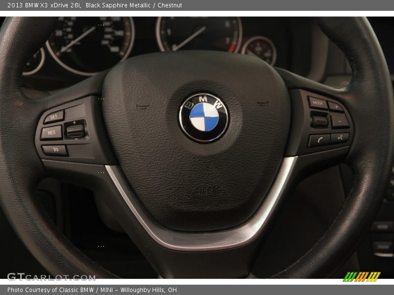 Black Sapphire Metallic / Chestnut 2013 BMW X3 xDrive 28i