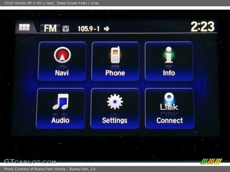 Deep Ocean Pearl / Gray 2016 Honda HR-V EX-L Navi