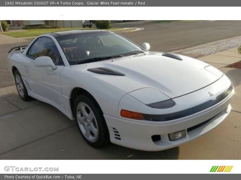 Glacier White Pearl metallic / Red 1992 Mitsubishi 3000GT VR-4 Turbo Coupe