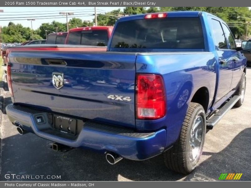 Blue Streak Pearl / Black/Diesel Gray 2016 Ram 1500 Tradesman Crew Cab 4x4