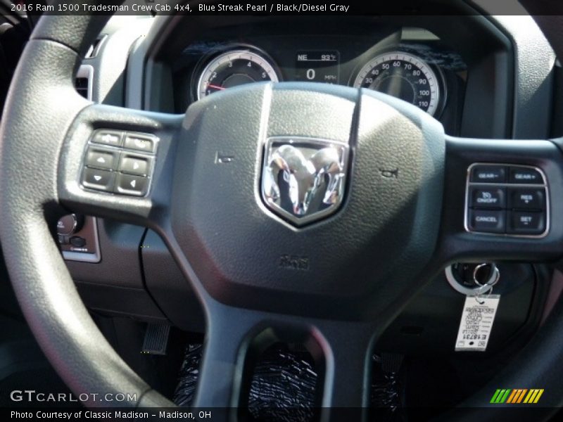 Blue Streak Pearl / Black/Diesel Gray 2016 Ram 1500 Tradesman Crew Cab 4x4