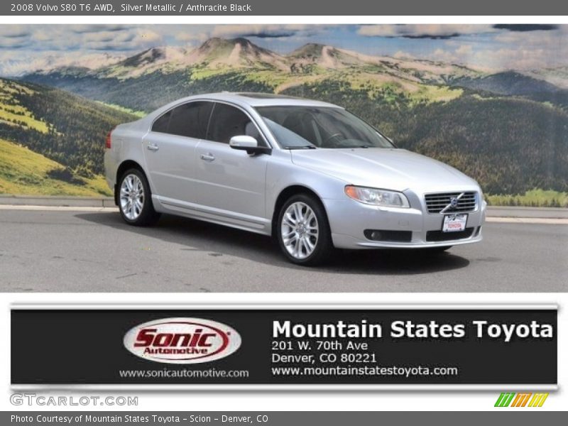 Silver Metallic / Anthracite Black 2008 Volvo S80 T6 AWD