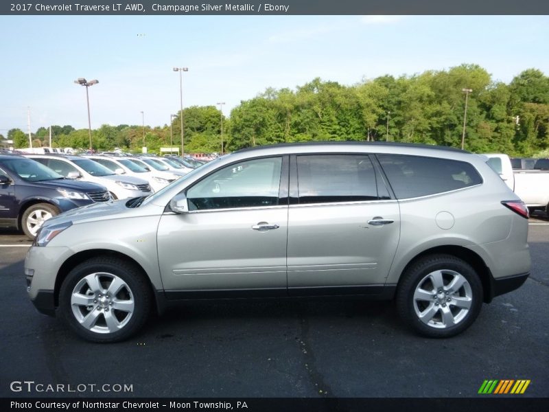 Champagne Silver Metallic / Ebony 2017 Chevrolet Traverse LT AWD