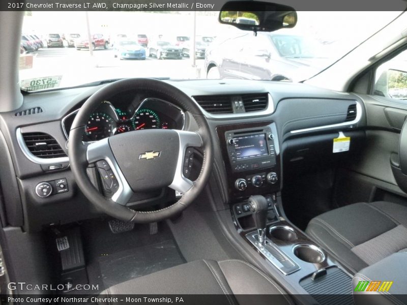 Champagne Silver Metallic / Ebony 2017 Chevrolet Traverse LT AWD