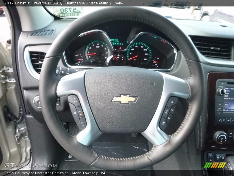 Champagne Silver Metallic / Ebony 2017 Chevrolet Traverse LT AWD