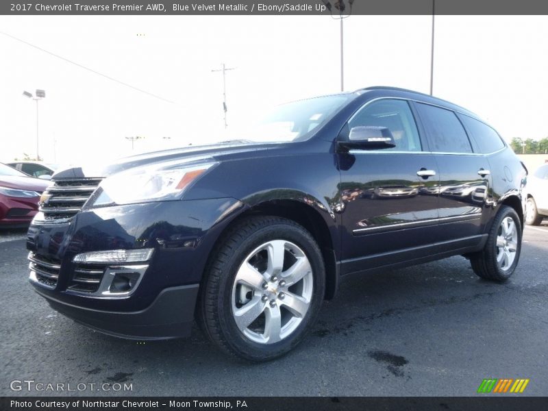 Blue Velvet Metallic / Ebony/Saddle Up 2017 Chevrolet Traverse Premier AWD