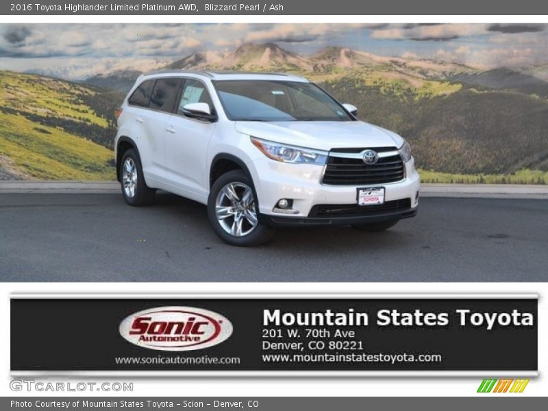 Blizzard Pearl / Ash 2016 Toyota Highlander Limited Platinum AWD
