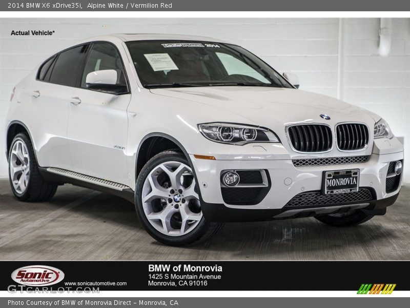 Alpine White / Vermilion Red 2014 BMW X6 xDrive35i