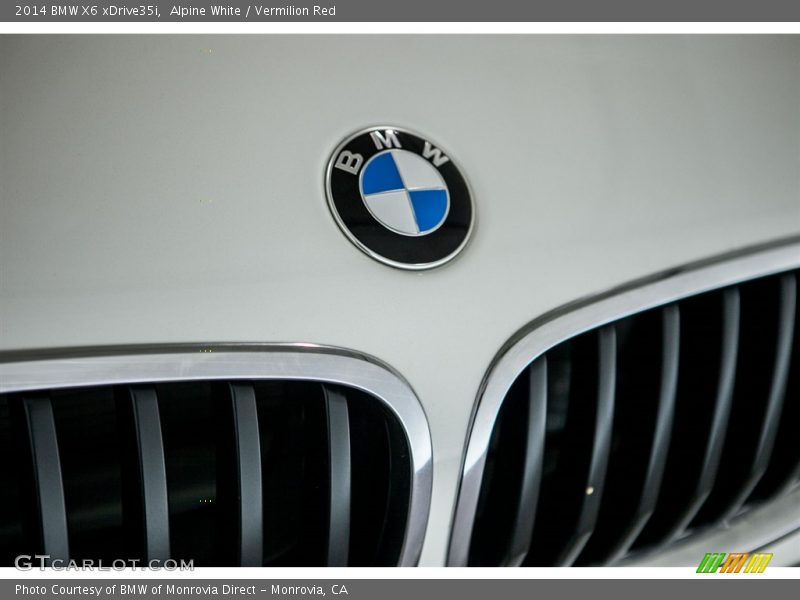 Alpine White / Vermilion Red 2014 BMW X6 xDrive35i