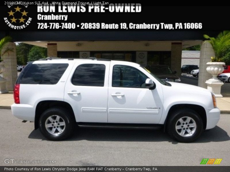 White Diamond Tricoat / Light Tan 2009 GMC Yukon SLT 4x4